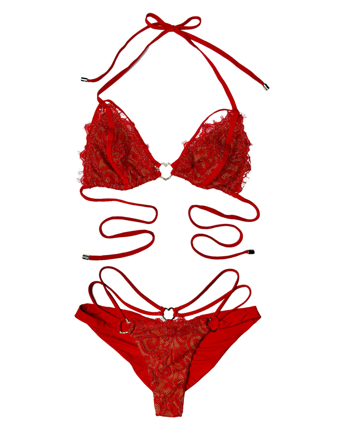 Gunpowder and Lace Triangle Top - Red Beach Bunny Swimwear
